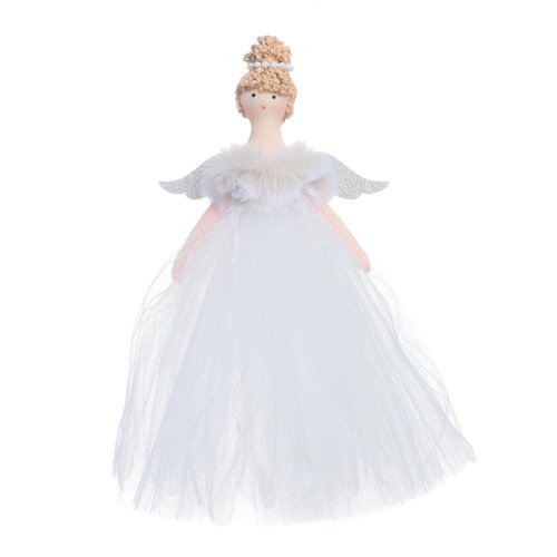 Záves víla biela/str textil 22cm