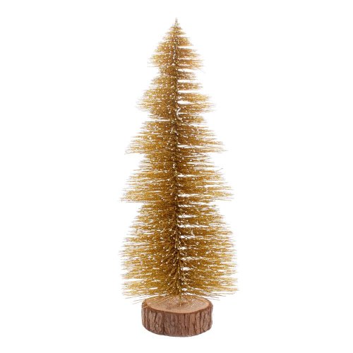 Vian. stromček na pníku zlatý s/2 23cm