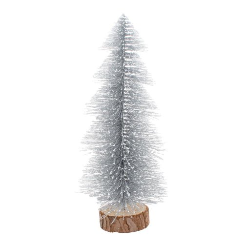Vian. stromček na pníku strieborný s/2 23cm