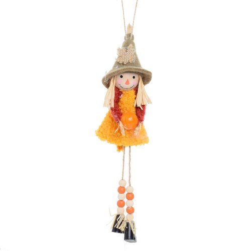 Záves dievča jeseň s tekvicou textil 25*3.5*7cm