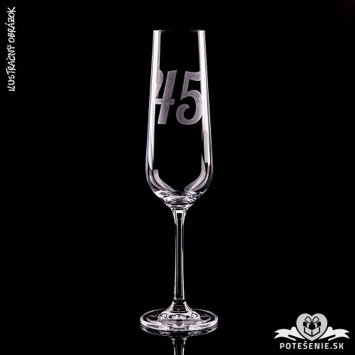 Gravírovaný pohár s číslom - 45