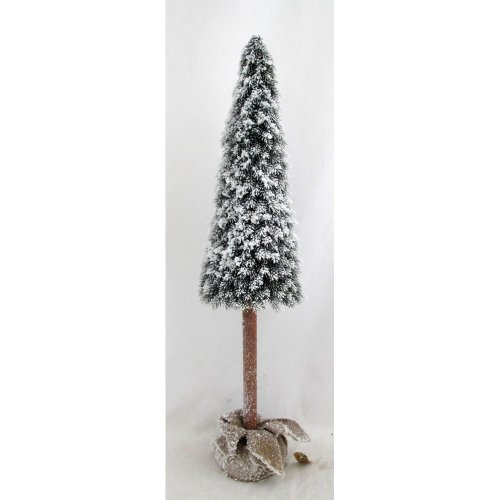 Umelý stromček na pni v jute osnež. 97cm - Vianočné dekorácie