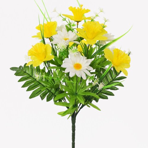 Kytica jarná narcis+margarétky 34cm