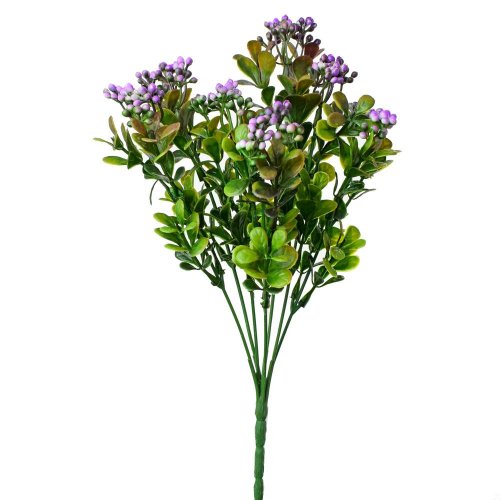 Zápich bobule fialové s lístkami 30cm