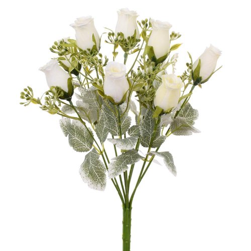 Kytica ruža biela 39cm