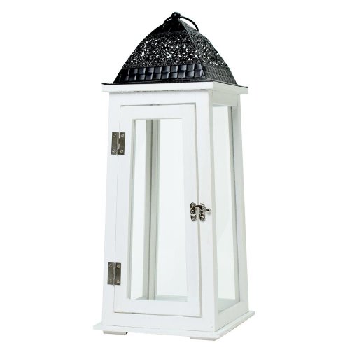 398fl/s lampáš drevo biely m 18x18x49,5cm