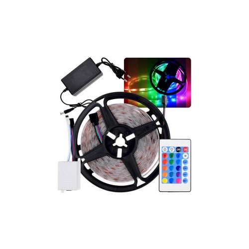 Rgb led pásik + diaľkové ovládanie vodotesné 5m