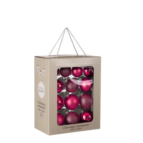 Guľa s/26 sklo fuksia - d7cm