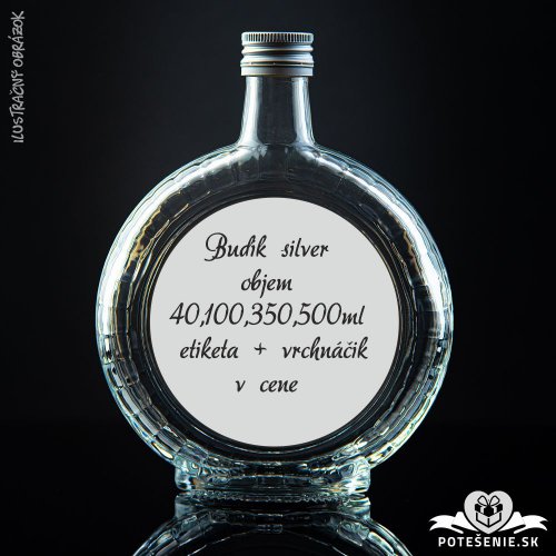 Prázdna svadobná fľaša Budík Silver 350 ml
