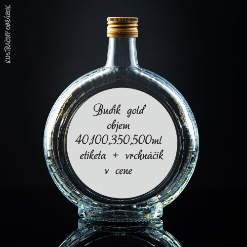 Prázdna svadobná fľaša Budík Gold 100 ml