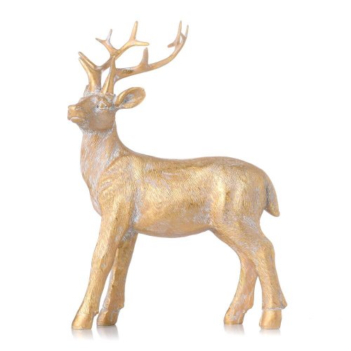 Jeleň zla/bie/str mix/2 poly 12,5*5*20cm - Vianočné dekorácie