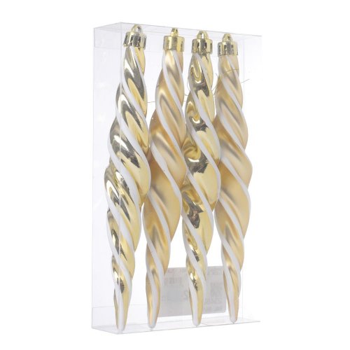 Cencúl točený plast. zlatý mat/lesk s/4 17,8cm