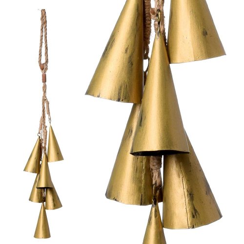 Záves zvonce kúžel kov zl. 4*10*55cm - Vianočné dekorácie a ozdoby