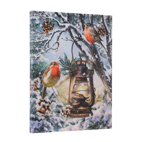 Obraz led lampáš 30x40x2,3cm - Vianočné dekorácie