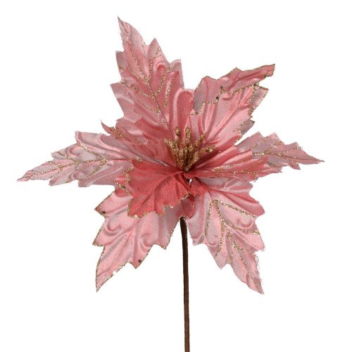 Vian. ruža staro-ružová gliter 30cm