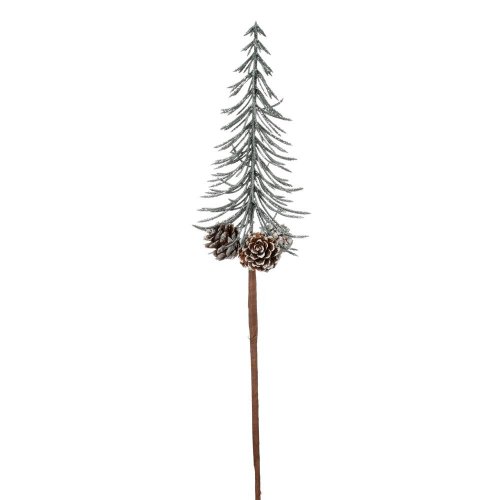 Zápich stromček,šišky, gliter 37cm