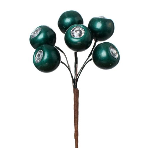 Zápich bobule s kamienkom zelené x6 15cm