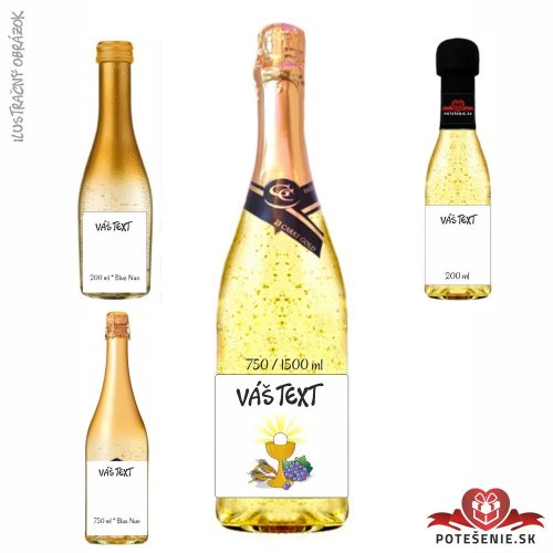 Šumivé víno so zlatom na birmovku / prijímanie