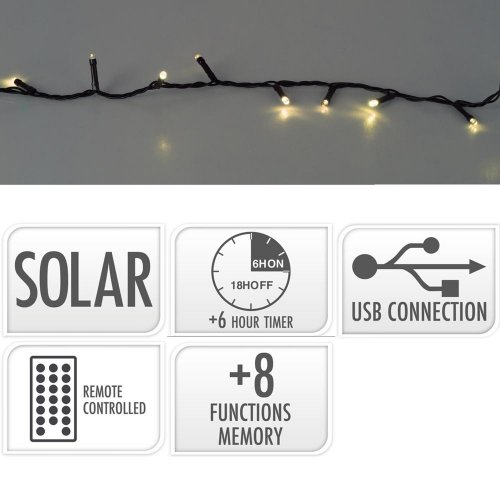 Led240 solár/timer/8fun/adapt./usb/ww//aex100100 - Vianočné osvetlenie