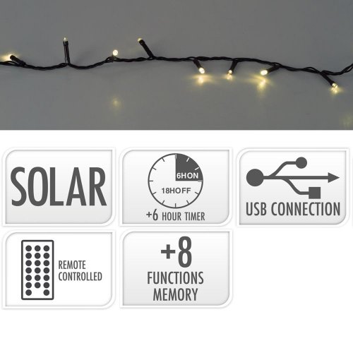 Led480 solár/timer/8fun/adapt./usb/ww//aex100110