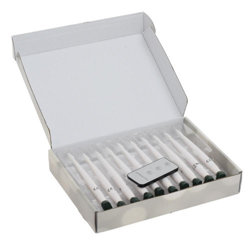 Led spona na sviečku biela/na batériu s časovačom - v15,5xh1,5cm /1167323 - Vianočné osvetlenie