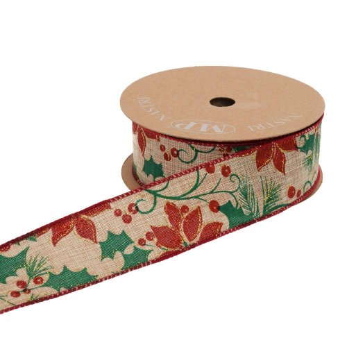 Stuha vian ruža juta 4cm/10m 4273g