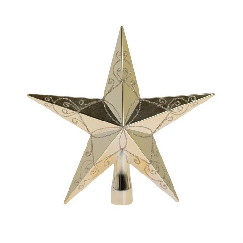 Špic hviezda bl.zlatá lesk/ornament plast 20cm - Vianočné dekorácie a ozdoby