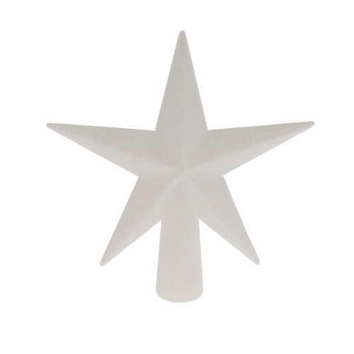 Špic hviezda plast. biely gliter 12,5cm