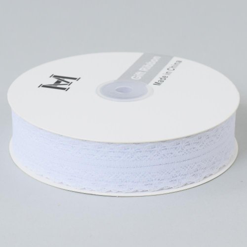 Stuha čipka 30mmx50y biela