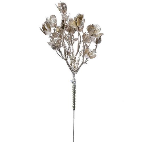 Vetvička lístky strieb. 25cm - Vianočné dekorácie