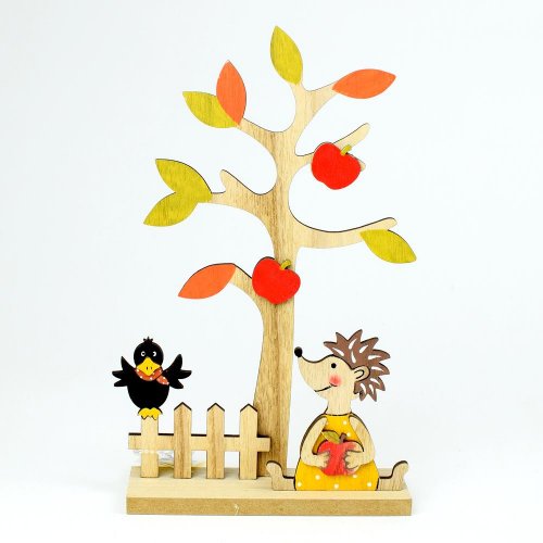 Strom s ježkom drevo 14,5x24,7x5cm