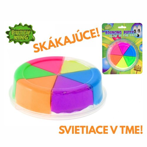 Sliz skákajúca hmota svietiaca v tme