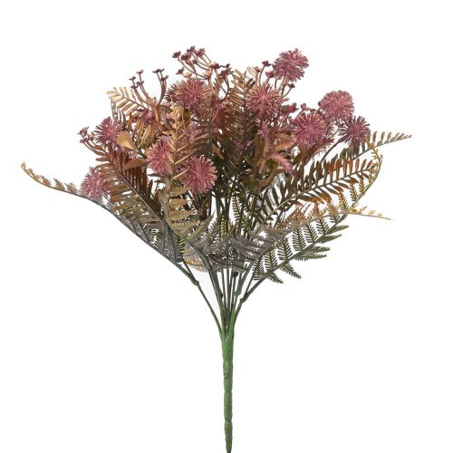 Zeleň drob. kwiaty, echinops zeleno-fialový metal 38 cm