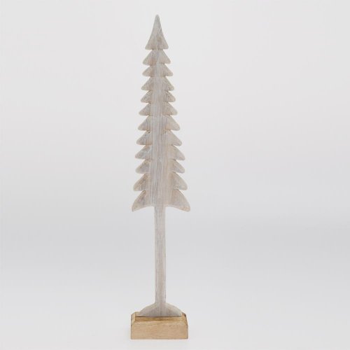 Strom úzky natural drevo 8*4*34,5cm - Vianočné dekorácie