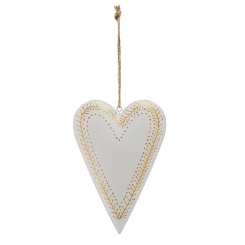 Záves srdce bie-zla plech 14.5x10x2.2cm - Vianočné dekorácie a ozdoby