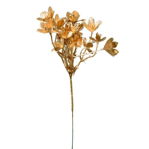 Vetvička lístky medená 24cm - Vianočné dekorácie