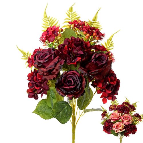 Kytica ruža hortenz. x11 2f 55cm