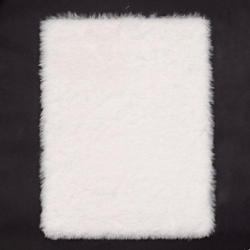 Podložka kožušina polyester biela 40x30x1cm