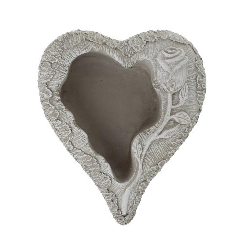 Obal srdce ruža cement sivá 20x25x8.5cm