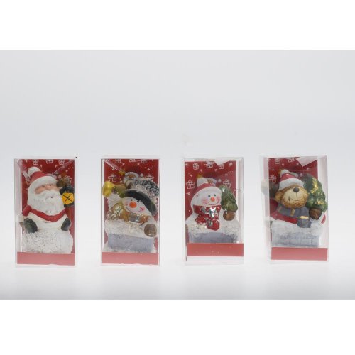 Postavičky vian. sob,santa,snehuliak kera. mix/4 s/24 4*3*6cm - Vianočné dekorácie a ozdoby