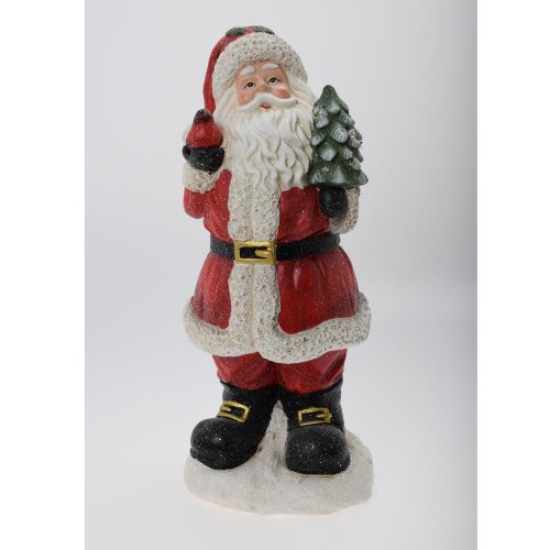 Santa so stromčekom bie/čer/zel mgo 21*21*49cm