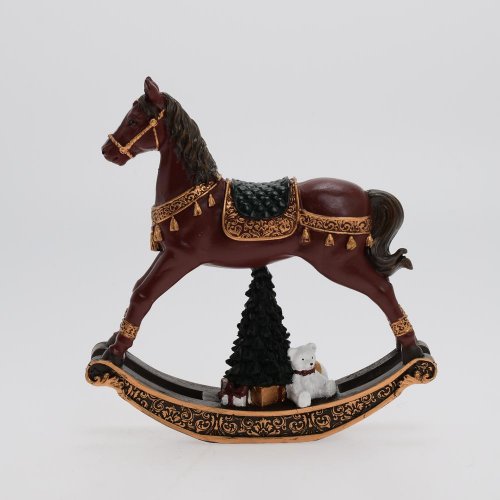 Hojdací koník perníkový poly 18*4,5*18,5cm - Vianočné dekorácie