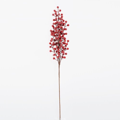 Konár červené bobule, ľad 65cm - Umelé kvety