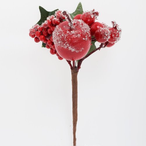 Zápich čer. jablko, bobule, šípky, ilex, ľad 16cm