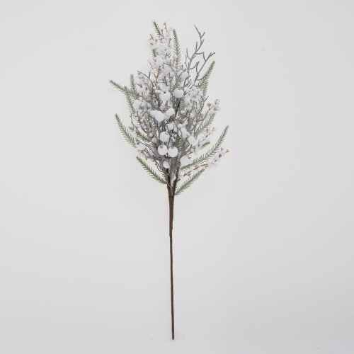 Konár bie. šípky, bobulky, siv. konár, čečina zasnež. 67cm