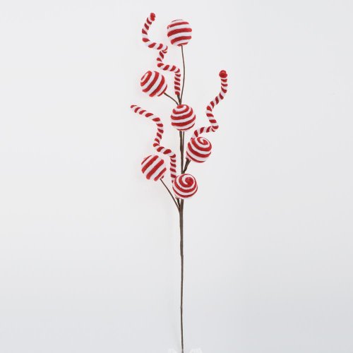 Konár lízanky čer/bie mix textil 60cm - Umelé kvety