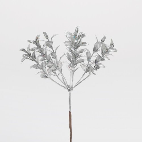 Zápich buxus strieborný 19cm - Jesenné dekorácie