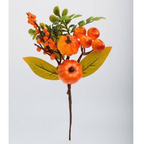 Zápich tekvice, bobule, zeleň zel/ora 23cm - Jesenné dekorácie