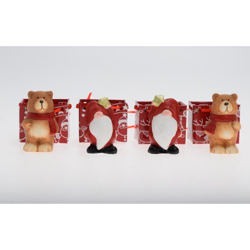 Medveď, santa v taštičke mix/f s/24 keram. 4,3*4,3*7,7cm