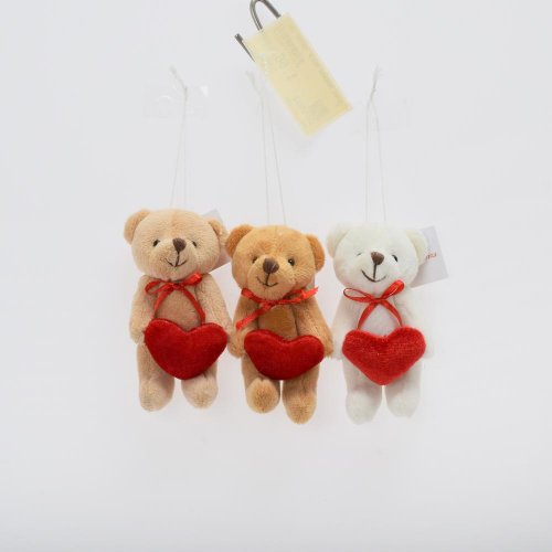 Záves medvede mix/f textil 10cm - Vianočné dekorácie